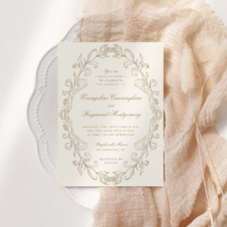 Invitación Marco de boda barroco romántico ornamentado