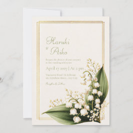 Invitación Marco de Boda Botánico Valle de Lirio de Marfil Do
