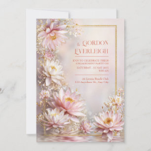 Invitación Marco de Boda con Lirio de Agua Rosa Sonrojo y Bri
