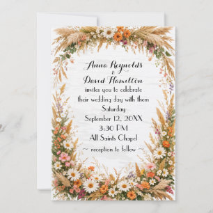 Invitación Marco de boda de flores de verano