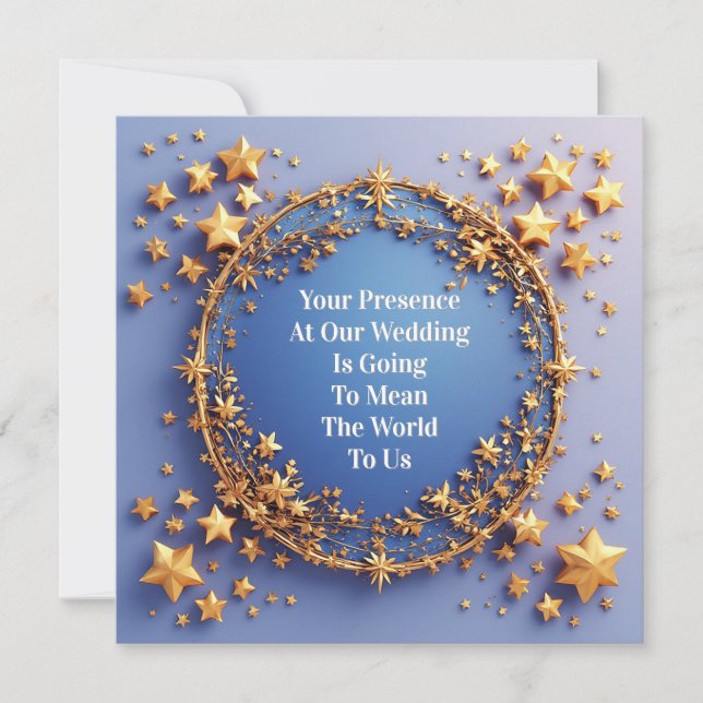 Invitación Marco de Boda Dorado Ornamentado (Anverso)