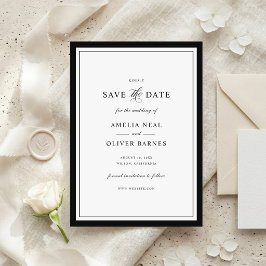 Invitación Marco de Boda Elegante Clásico para Guardar la Fec