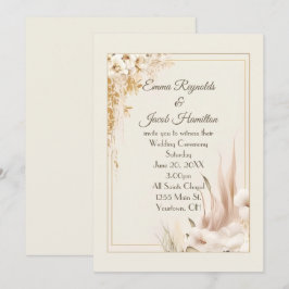 Invitación Marco de Boda floral suave