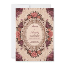 Marco de Boda Oval Floral de Ciruelo de Coral Vict