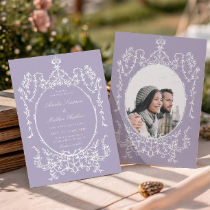Invitación Marco de boda romántico francés de lavanda Foto