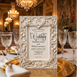 Invitación Marco de Bodas de Cisne Barroco Ornamentado con Co
