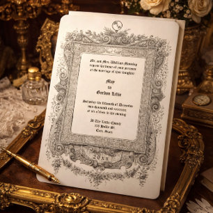 Invitación Marco de borde de época victoriana ornamentada par