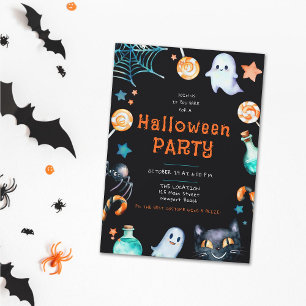 Invitación Marco de caramelo de Halloween resalta a Fiesta ne