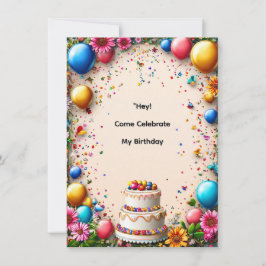 Invitación Marco de Celebración de Cumpleaños Colorido