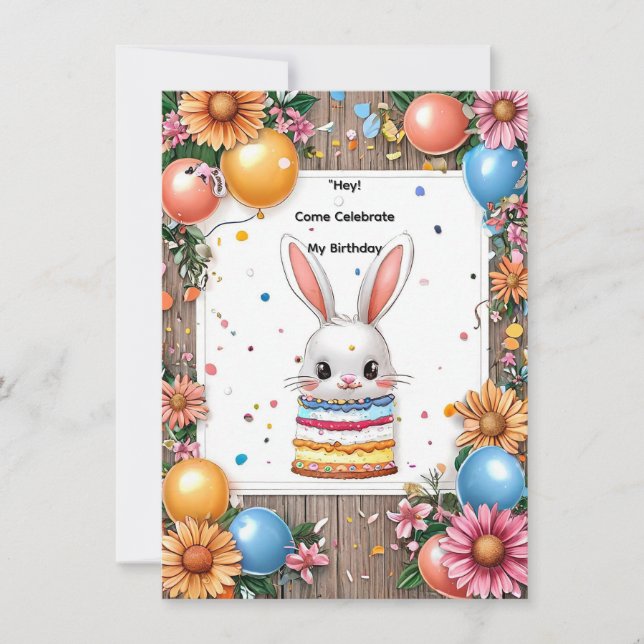 Invitación Marco de Celebración de Cumpleaños Colorido (Anverso)
