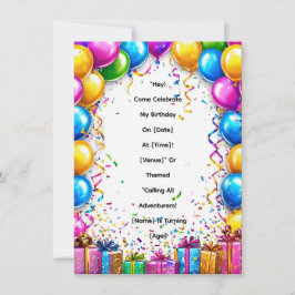 Invitación Marco de Celebración de Cumpleaños Colorido