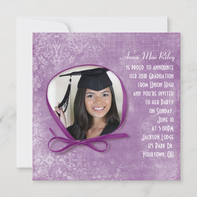 Invitación Marco de cinta de graduación (Anverso)
