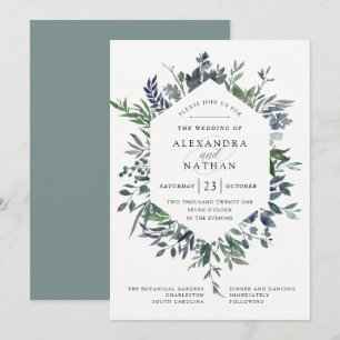 Invitación Marco de color de agua flotante   BODA