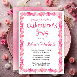 Invitación Marco de Corazones Dulces Fiesta de Galentine's Da