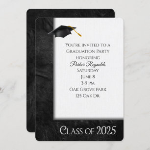 Invitación Marco de cuero del partido de graduación 2025