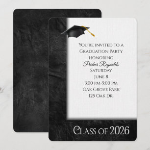 Invitación Marco de cuero del partido de graduación 2025