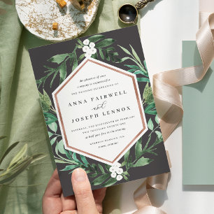 Invitación Marco de efecto invernadero Boda botánico acuare