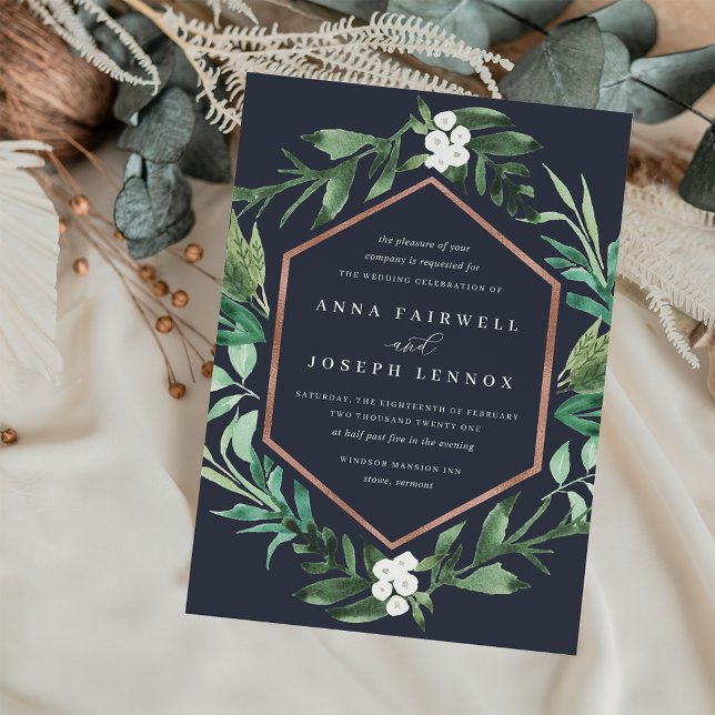 Invitación Marco de efecto invernadero | Boda botánico acuare (Subido por el creador)