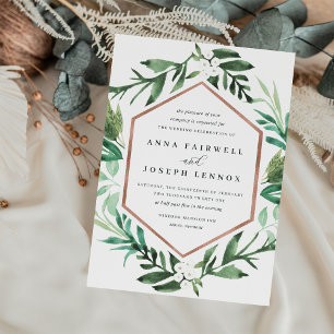 Invitación Marco de efecto invernadero   Boda botánico acuare