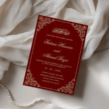 Marco de encaje victoriano oro burgundy boda musul