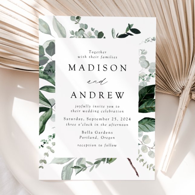 Invitación Marco de exuberante vegetación para boda (Subido por el creador)
