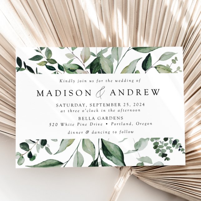 Invitación Marco de exuberante vegetación para boda (Subido por el creador)