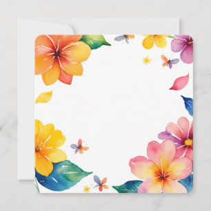 Invitación Marco de Flor Tropical Acuarela PNG Fondo
