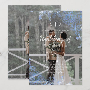Invitación Marco de Floral Moderno Foto Boda Moderna