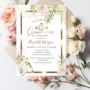 Invitación Marco de flores boho vino Quinceañera