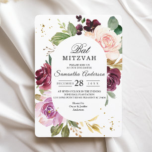 Invitación Marco de flores de color morena húmedo y ruidoso