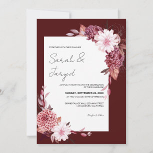 Invitación Marco de flores de otoño Boda