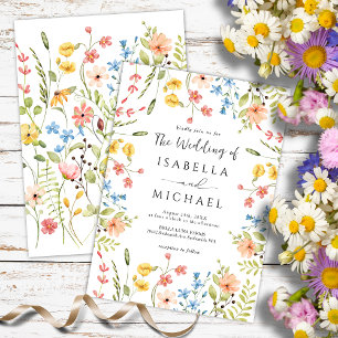 Invitación Marco de flores silvestres moderno Boda de jardín