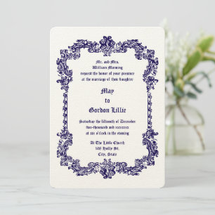 Invitación Marco de follaje de estilo barroco de la era victo