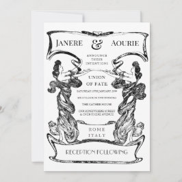 Invitación Marco de forma femenino Art Nouveau Deco