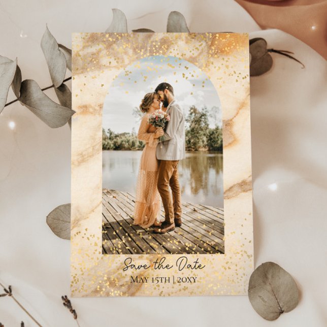 Invitación Marco de foto Beige Boho para guardar la fecha de  (Subido por el creador)