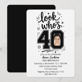 Invitación Marco de foto de cumpleaños número 40
