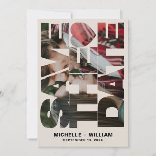 Invitación Marco de Foto de Fecha de Guardado de Bodas de Are