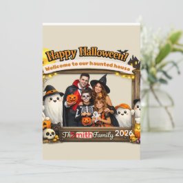 Invitación Marco de Foto de Halloween de Fantasma Lindo Perso