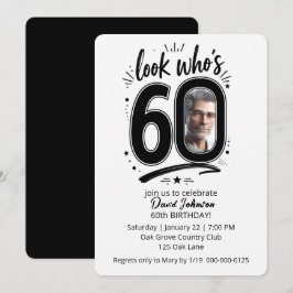 Invitación Marco de foto para fiesta de cumpleaños 60