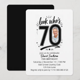Invitación Marco de foto para fiesta de cumpleaños 70