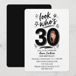 Invitación Marco de foto para fiesta de cumpleaños número 30