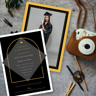 Invitación Marco de Fotos con Borlas de Arco Moderno Fiesta d