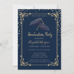 Invitación Marco de graduación de diamantes Gorra de graduaci