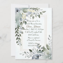 Invitación Marco de hoja para ducha de novia