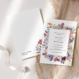 Invitación Marco de jardín de flores de primavera para boda 