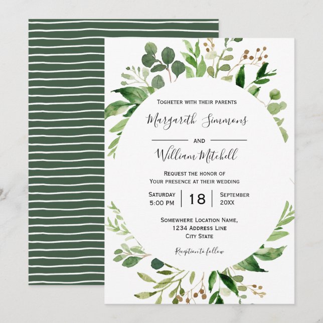 Invitación Marco de la pradera de verano Curso de agua Invita (Anverso / Reverso)