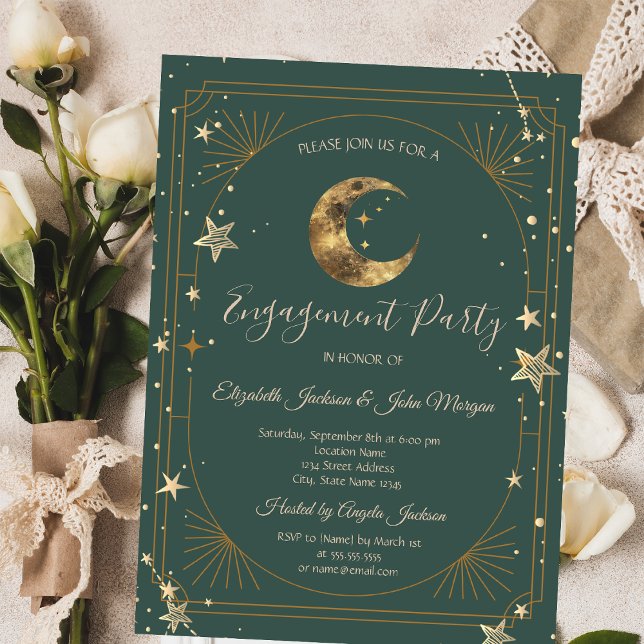 Invitación Marco de luna y estrellas celestes (Subido por el creador)