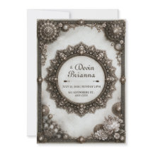 Marco de Mandala Ornamentado de Plata Antigua Boda