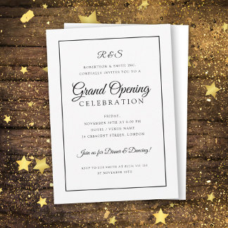 Invitación Marco de monograma de gran apertura formal para em