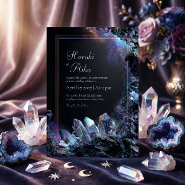 Invitación Marco de Nebulosa Cósmica de Cristal Irisado Arcoí